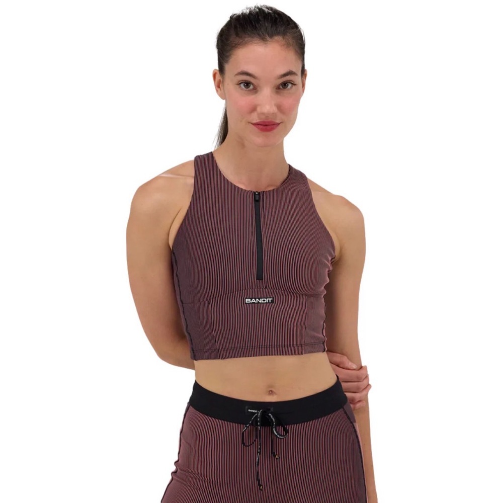 Bandit Running Striped Cadence™ Zip Front Race Crop